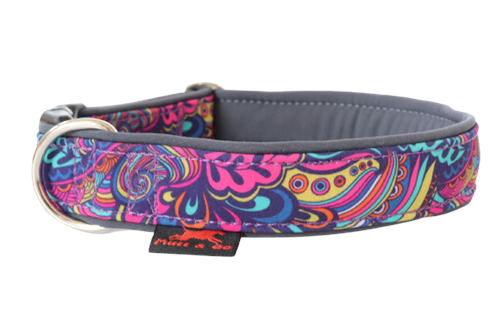 Obojek EASY vzor 3 cm, 35 - 50 cm, ornamenty - tm. šedá - foto 1