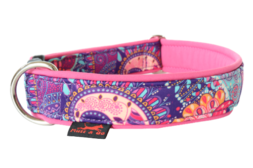 Obojek EASY vzor 4 cm, 45 - 65 cm, ornamenty - sv. růžová - foto 1