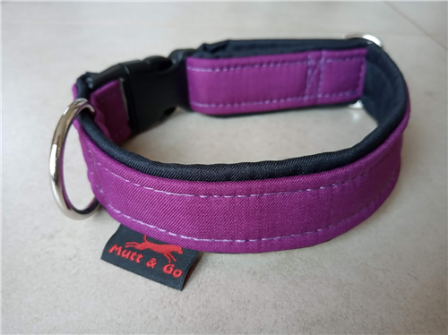 Softshellový obojek 3 cm, 30 - 40 cm, purpurovo - černý - foto 1