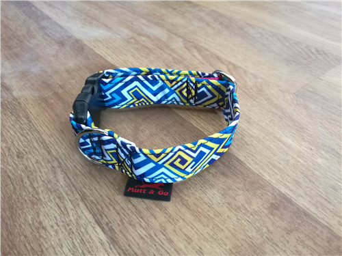 Lehký softshellový obojek 3 cm grafiti modré - foto 1