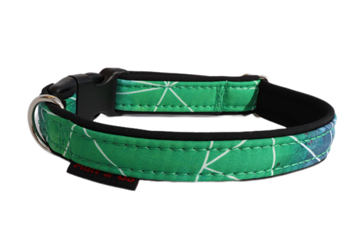 Obojek EASY vzor 2 cm, 25 - 35 cm, trojúhelníky zelené - černá - foto 1