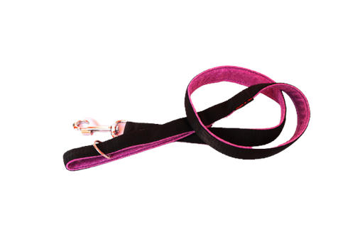 Vodítko BASIC 120cm pro malé psy, černá-žíhaný purpur - foto 1