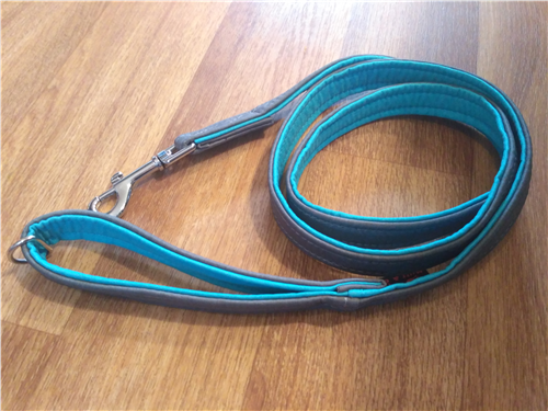 Softshellové 150 cm vodítko tm. šedo - tyrkysové - foto 1