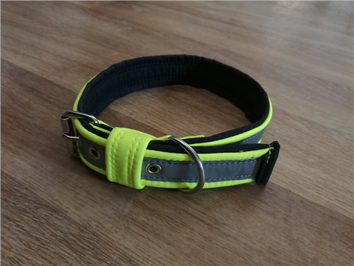 Neonový softshellový obojek s reflexní páskou 3 cm Neon žluto zelená - foto 1