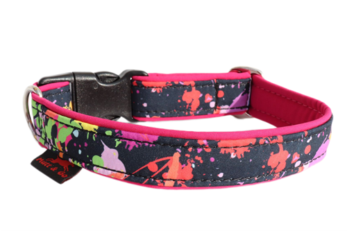 Obojek EASY vzor 2,5 cm, 30-40 cm, cákance - tm. růžová - foto 1