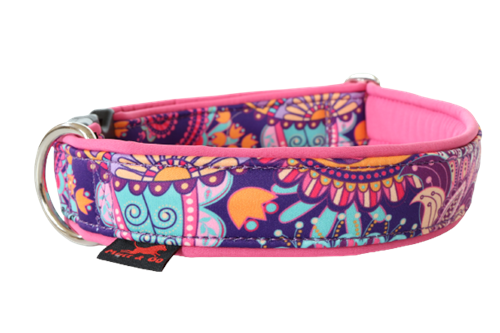 Obojek EASY vzor 4 cm, 45 - 65 cm, ornamenty - sv. růžová - foto 1